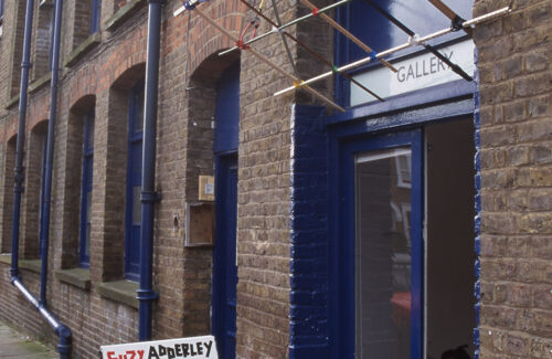 Provisional DIY at Kingsgate Gallery entrance with Awning, 2002.