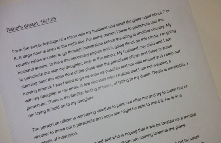 The Parachute Files - Rahel's Dream Text